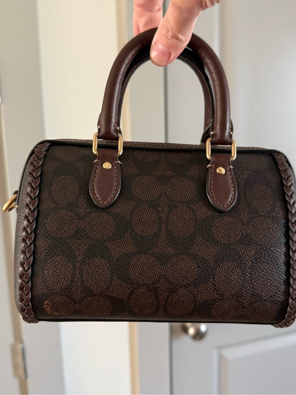 Coach Outlet Mini Rowan Crossbody Bag In Signature Canvas With Fringe - Picture 5 of 5